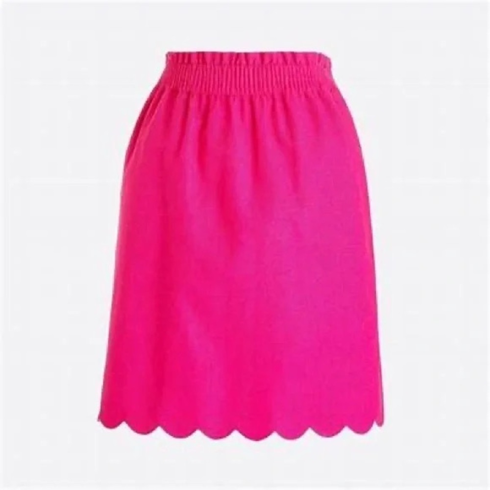 NWT J. Crew Factory Scalloped Sidewalk Skirt in Pink - Picture 4 of 11